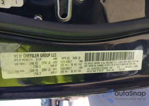 2014 Dodge Journey Sxt from USA, damaged, VIN 3C4PDCBG1ET224340